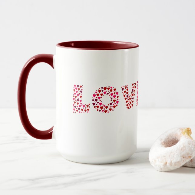 Mug Amour Heureuse Sainte-Valentin (Avec donut)