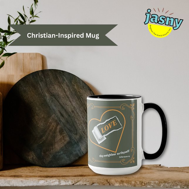 Mug Amour Inspirationnel Écriture Chrétienne Deux Tons (Créateur téléchargé)