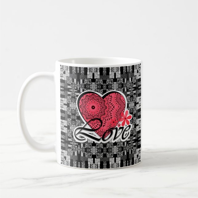 Mug Amour, mariage, Saint Valentin, coeur (Gauche)