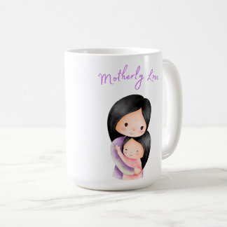 Mug Amour-mère mère mère mère et fille enlacée