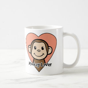 Mug Amour mignon de singe de sourire de clipart