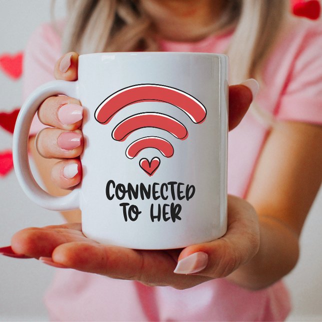 Mug Amour moderne, connecté à elle (Créateur téléchargé)