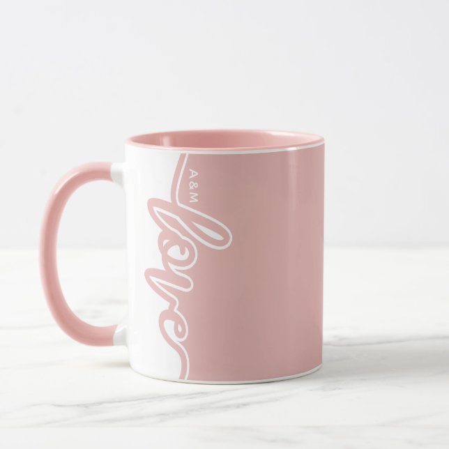 Mug Amour moderne Valentine's Day Initiales personnali (Gauche)