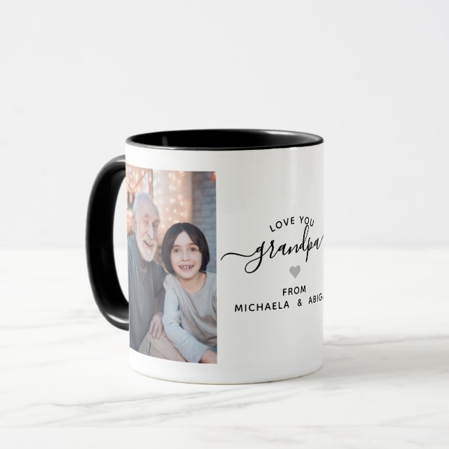 Mug Amour Moderne Vous Grand-Père/Grampy/Autres 2-Phot (Devant gauche)
