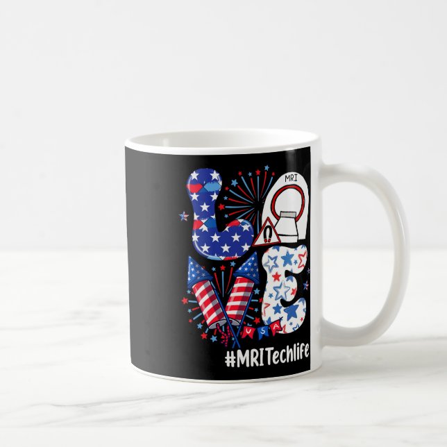 Mug Amour Mri Tech Life Usa Drapeau Feu d'artifice 4 j (Droite)