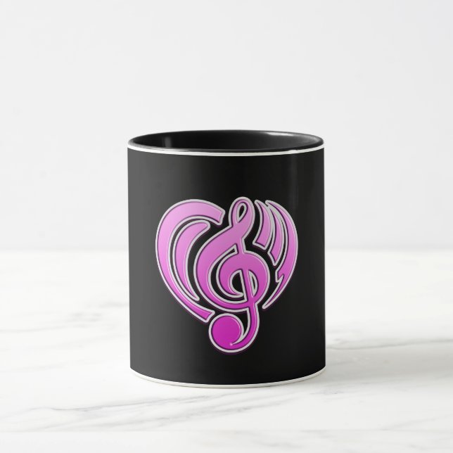 Mug Amour Musical Vibrations Rose Musique Note DJ (Centre)