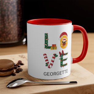 Mug Amour Noël personnalisé Vacances Chiot mignon