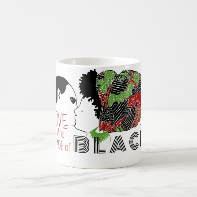 Mug AMOUR NOIR en VERT & ROUGE (Centre)