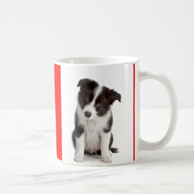 Mug Amour noir et blanc Frontière Collie Chien Chien C (Droite)