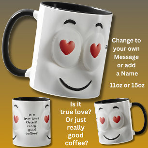 Mug Amour ou café ? Ajouter un nom Message, Visage ex