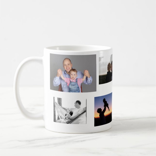 Mug Amour père fils Meilleur papa Collage Art (Gauche)