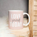 Mug Amour Positif Vous-Même Aujourd'Hui Citation Paste<br><div class="desc">Amour Positif Vous-Même Aujourd'Hui Citation Pastel Rose</div>