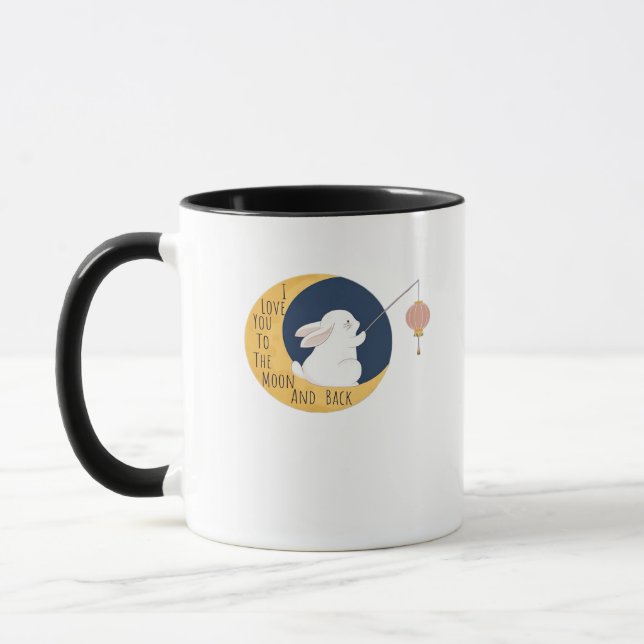 Mug Amour pour la Lune et Retour Attrait Intemporel Ar (Gauche)