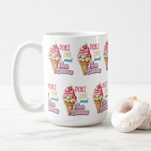 Mug amour pour la paix et crème glacée