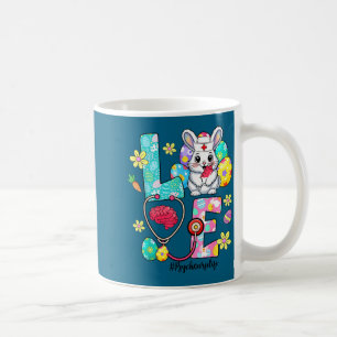 Mug Amour psych infirmière vie lapin stéthoscope Pâque