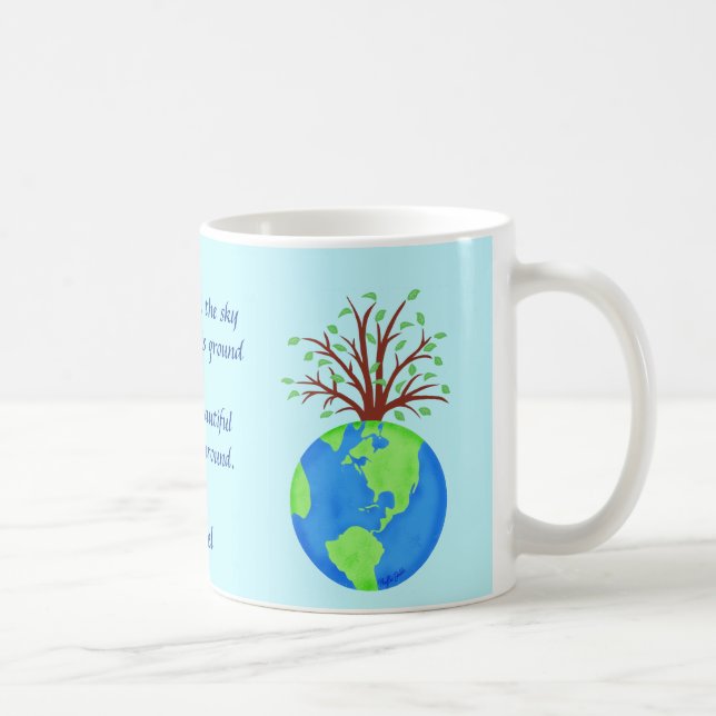 Mug Amour Respect Terre Poème Art Blue Nom Personnalis (Droite)
