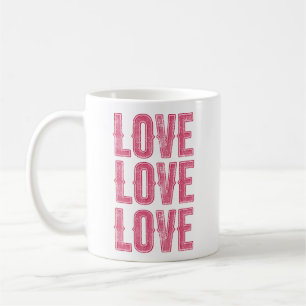 Mug Amour rétro - Typographie Vintage en rose