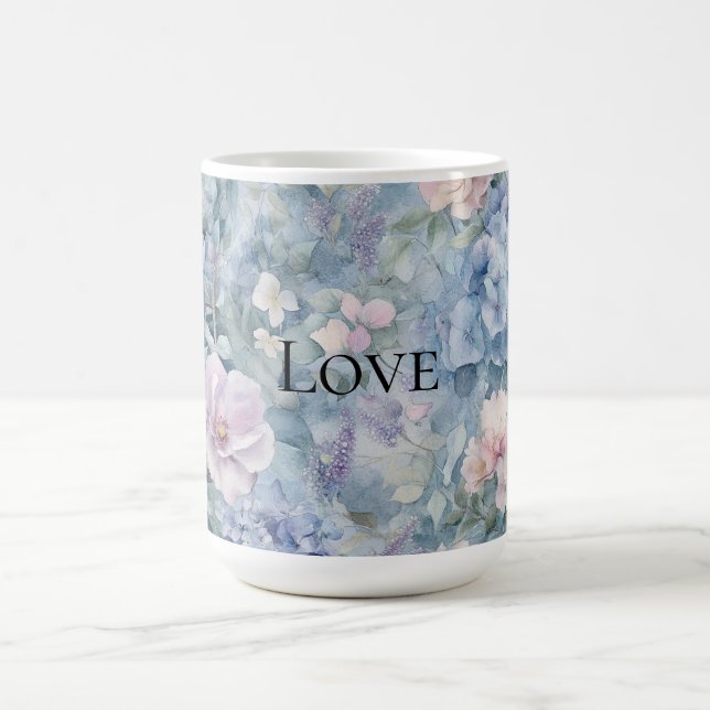 Mug Amour romantique rose violet floral (Centre)