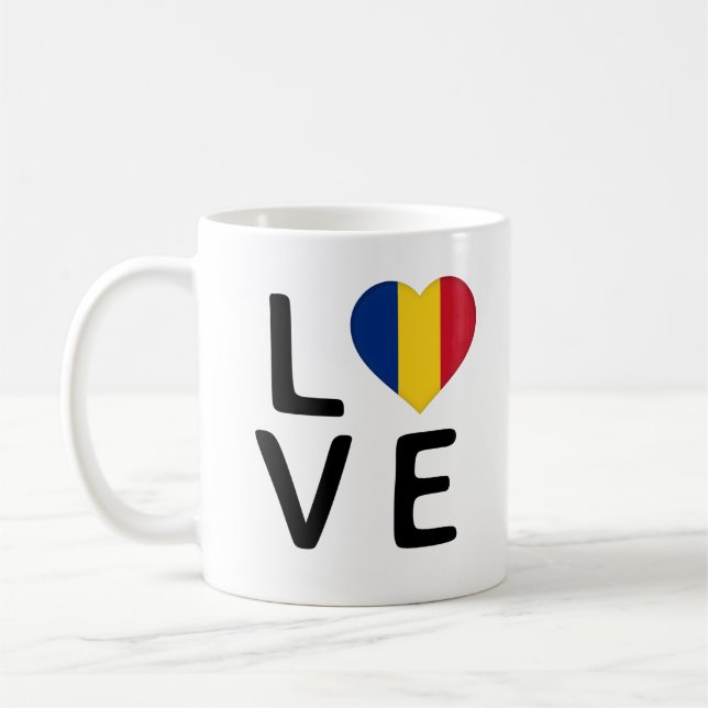 Mug Amour - Roumanie Drapeau (Gauche)