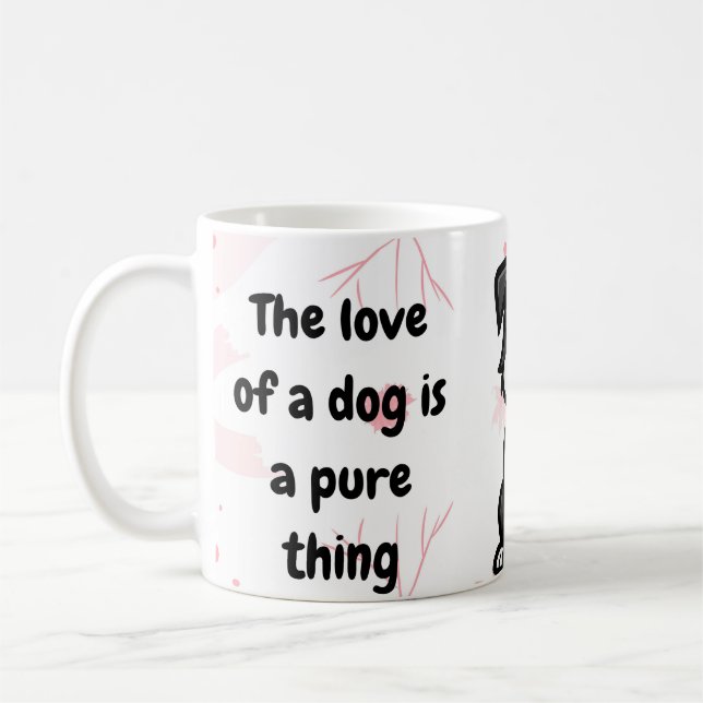 Mug Amour Style d'art pour les amoureux des chiens  (Gauche)