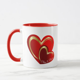 Mug Amour tendance Coeurs rouges Cadeau Mariage person