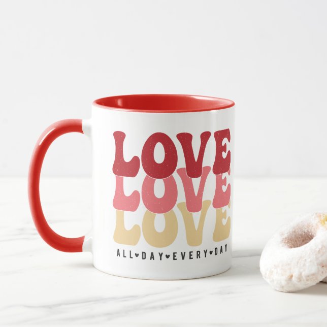 Mug Amour toute la journée Tous les jours, Saint Valen (Avec donut)