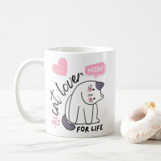 Mug Amoureuse des chats pour la vie - Rose