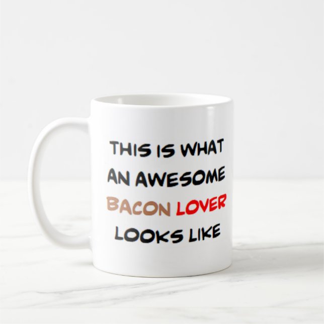 Mug amoureux de bacon, génial (Gauche)