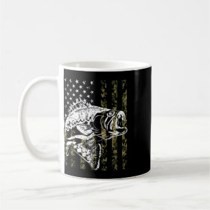Mug Amoureux de la pêche Drapeau américain vintage de 