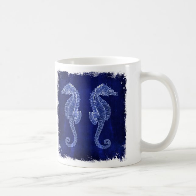 Mug amoureux de la plage littoral océan bleu hippocamp (Droite)