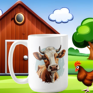 Mug amoureux de la vache mignonne ajouter monogramme