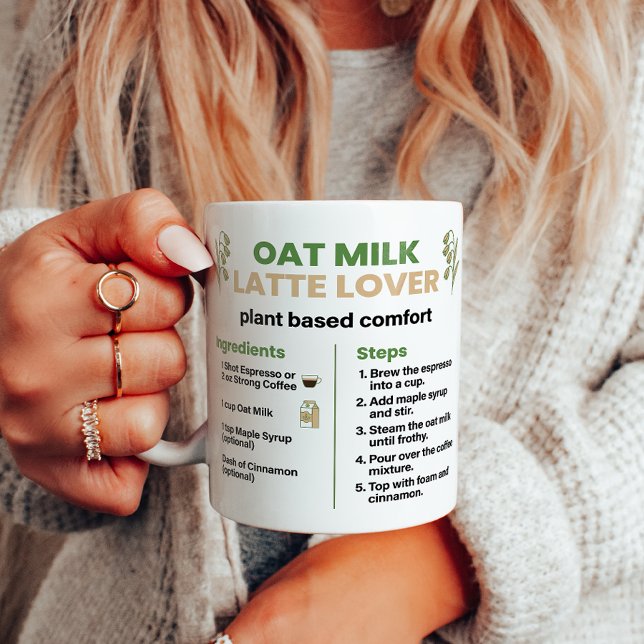 Mug Amoureux de Latte au Lait d'Avoine Typographie de  (Créateur téléchargé)