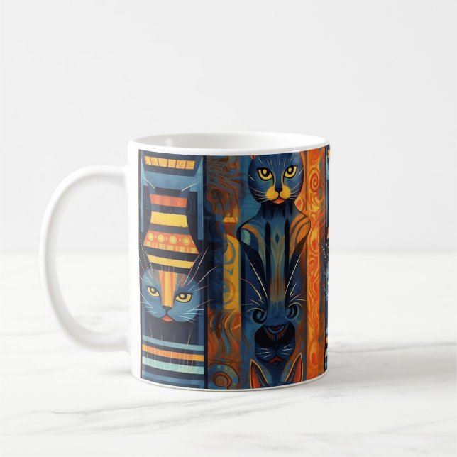 Mug Amoureux de les chats Art géométrique gothique (Gauche)