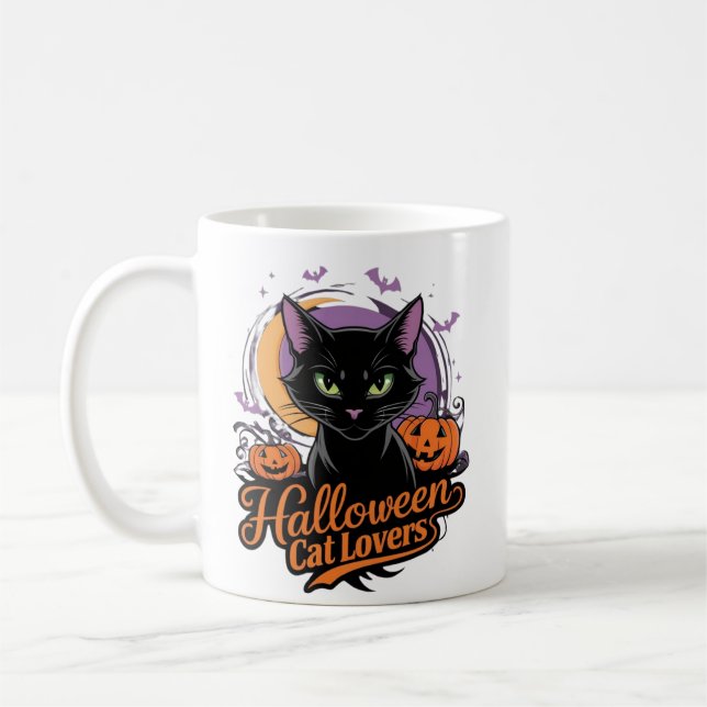 Mug Amoureux de les chats d'Halloween (Gauche)