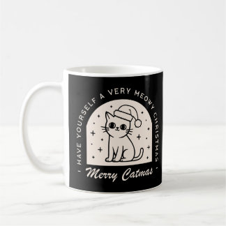 Mug Amoureux de les chats drôles voeux de Noël noir
