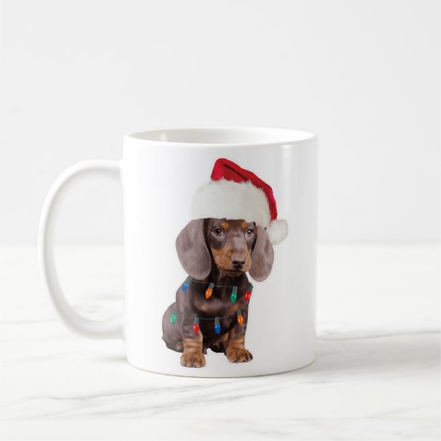 Mug Amoureux de les chiens de lumières de Noël de (Gauche)