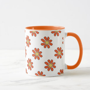Mug Amoureux de les jardins motifs floraux orange jaun