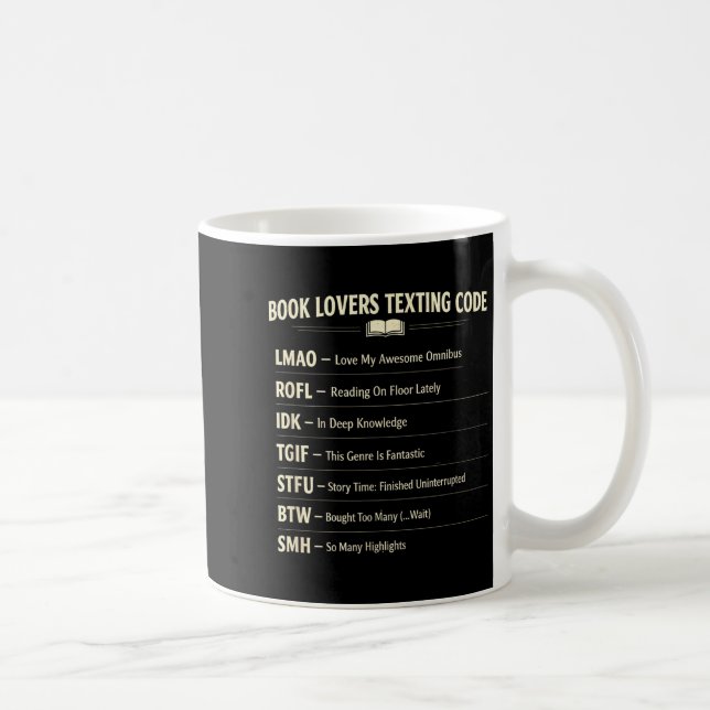 Mug Amoureux de livres code de discussion lecture  (Droite)