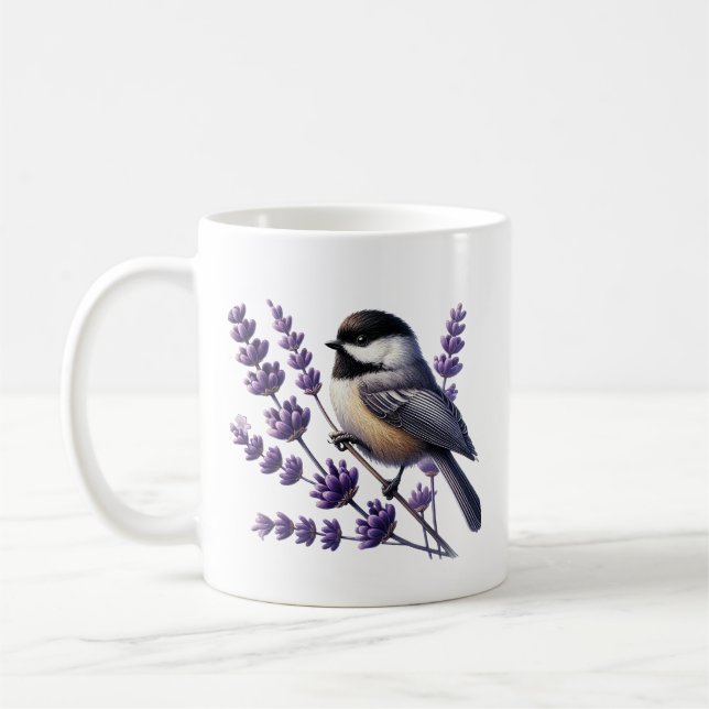 Mug Amoureux de mésanges mignonnes ajoutez monogramme  (Gauche)