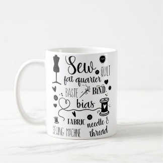 Mug Amoureux de mots de couture Amour de coudre Typogr