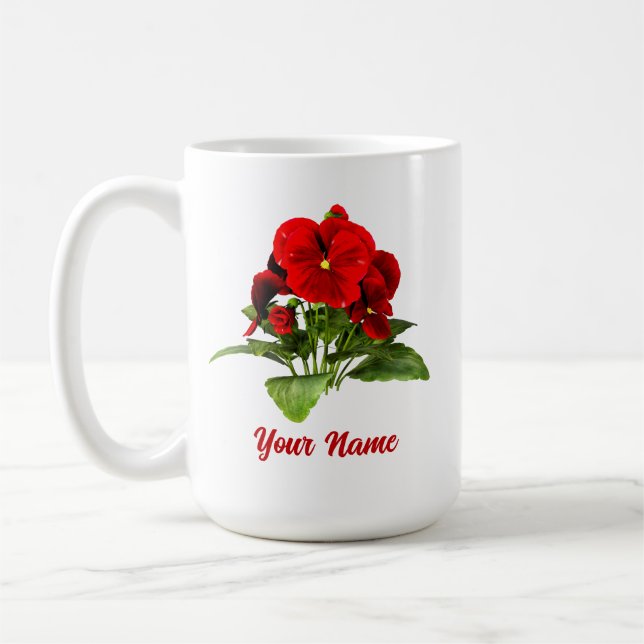 Mug Amoureux de Pensées Fleur Personnalisée (Gauche)