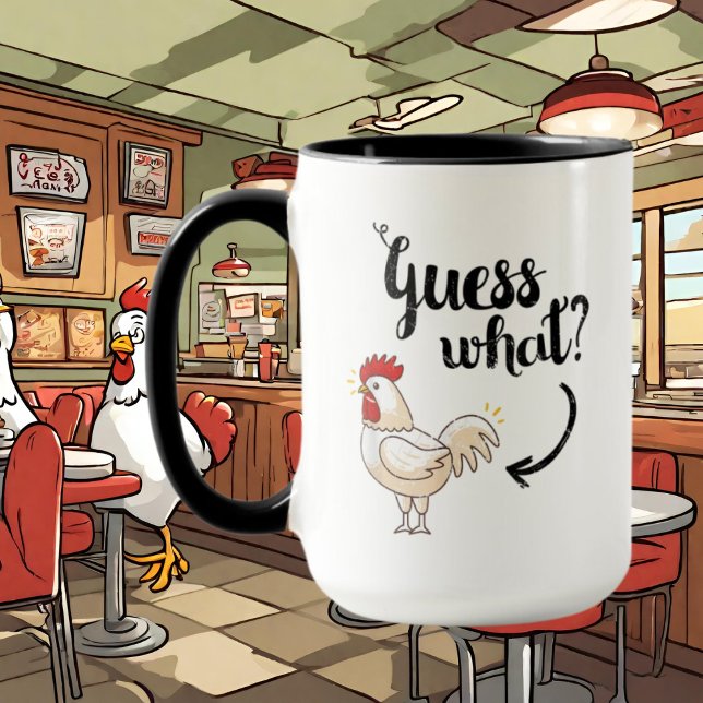 Mug amoureux de poulet amusant ajouter du monogramme (Créateur téléchargé)