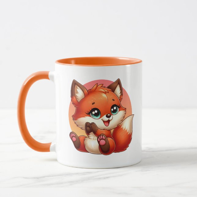 Mug Amoureux de renards mignons ajoutez monogramme (Gauche)