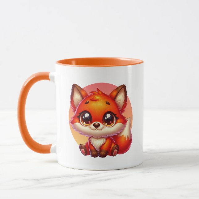 Mug Amoureux de renards mignons ajoutez monogramme (Gauche)