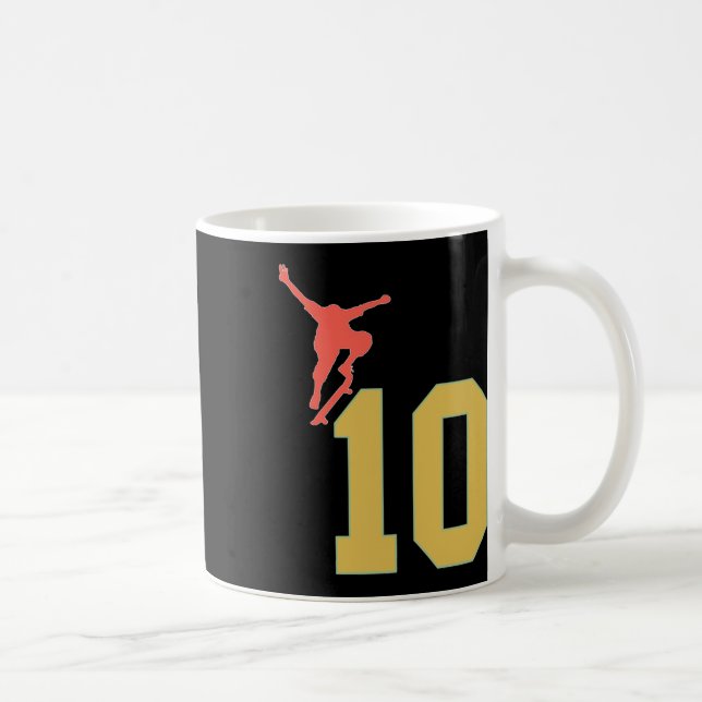 Mug Amoureux de skateboard pour 10 ans de anniversaire (Droite)