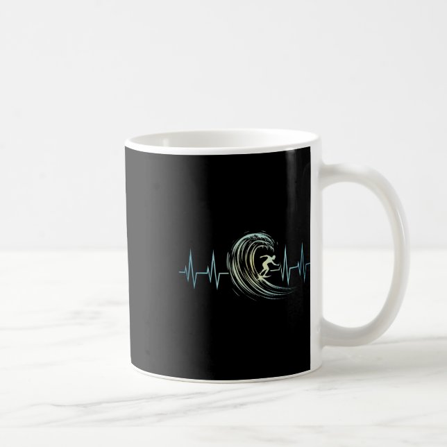 Mug Amoureux de surf Battement de cœur Planches de sur (Droite)
