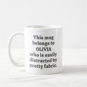 Mug Amoureux de Tissu Citation Humour Brodeuse Nom Per