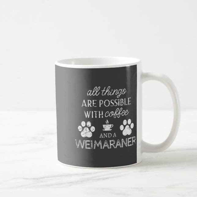 Mug Amoureux de Weimaraner Café et citation de chien E (Droite)