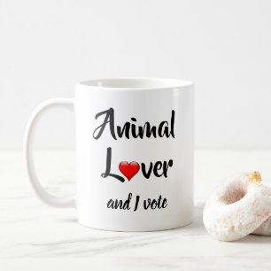 Mug Amoureux des animaux et moi votons