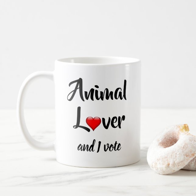 Mug Amoureux des animaux et moi votons (Avec donut)